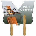 Georgia State Fast Fan w/ Wooden Handle & 2 Sides Imprint (1 Day)